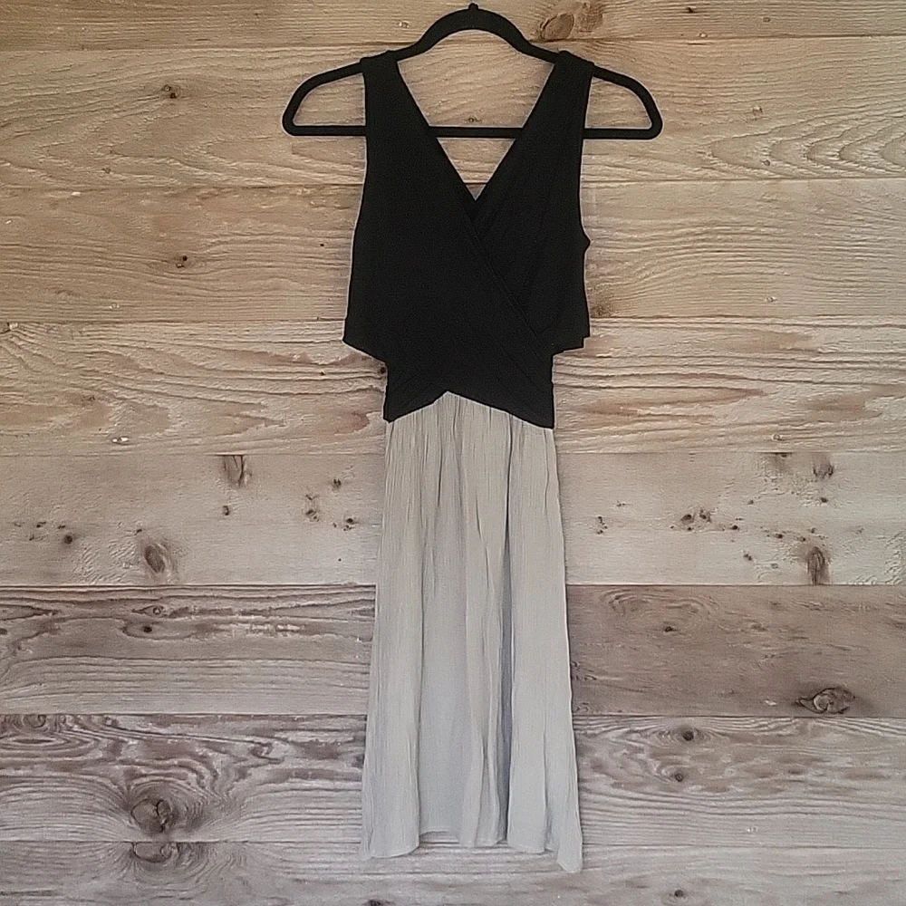Anthropologie Amadi Lola Dress Black & Tan Size Small